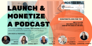 Podcast Panel Event Graphic with speakers